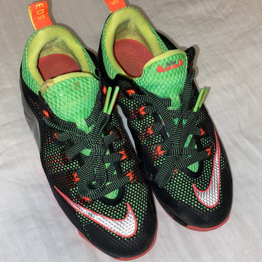 Lebron James Earned 23, neon Nike sneakers